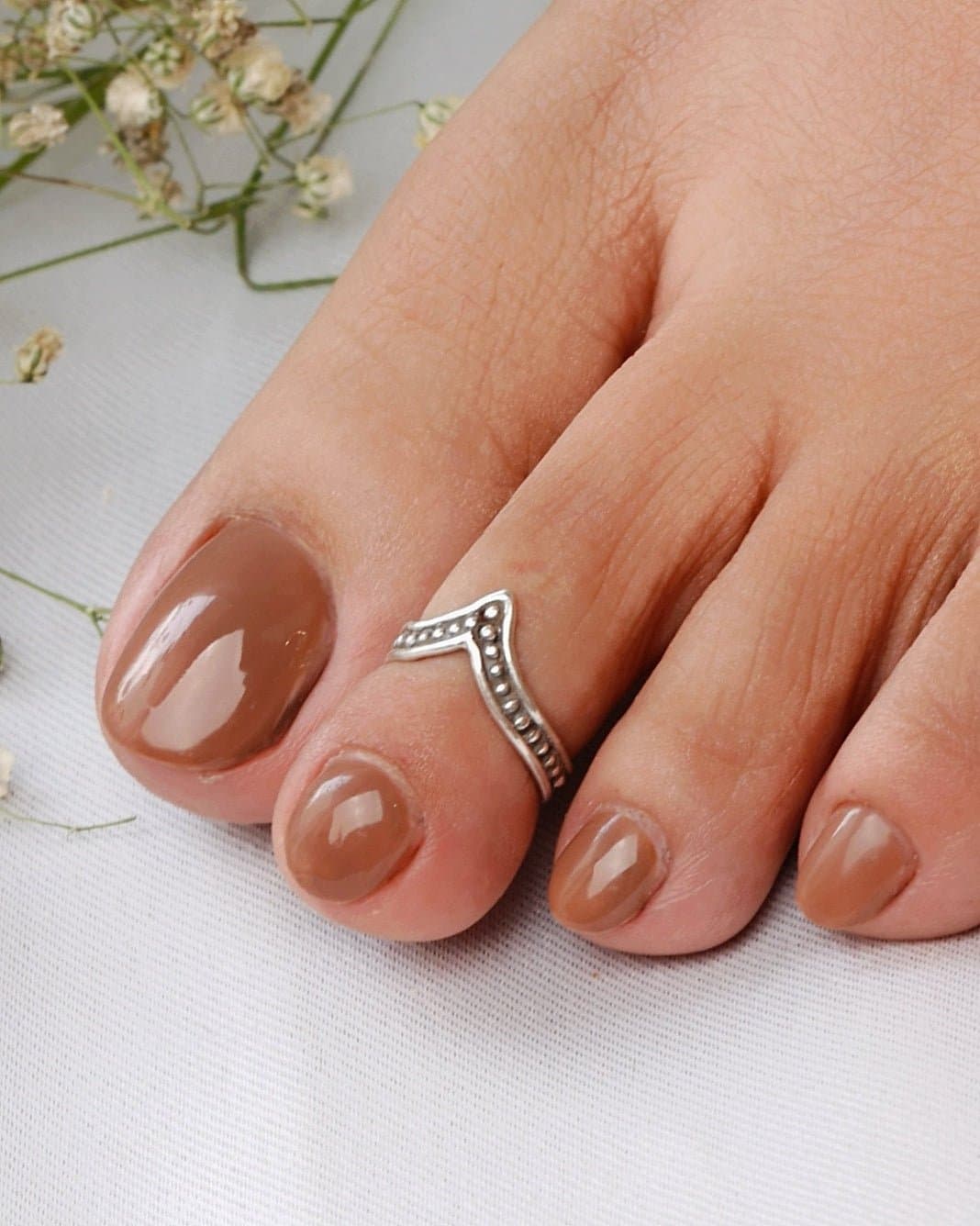 Chevron Dots Toe Ring (Pair)