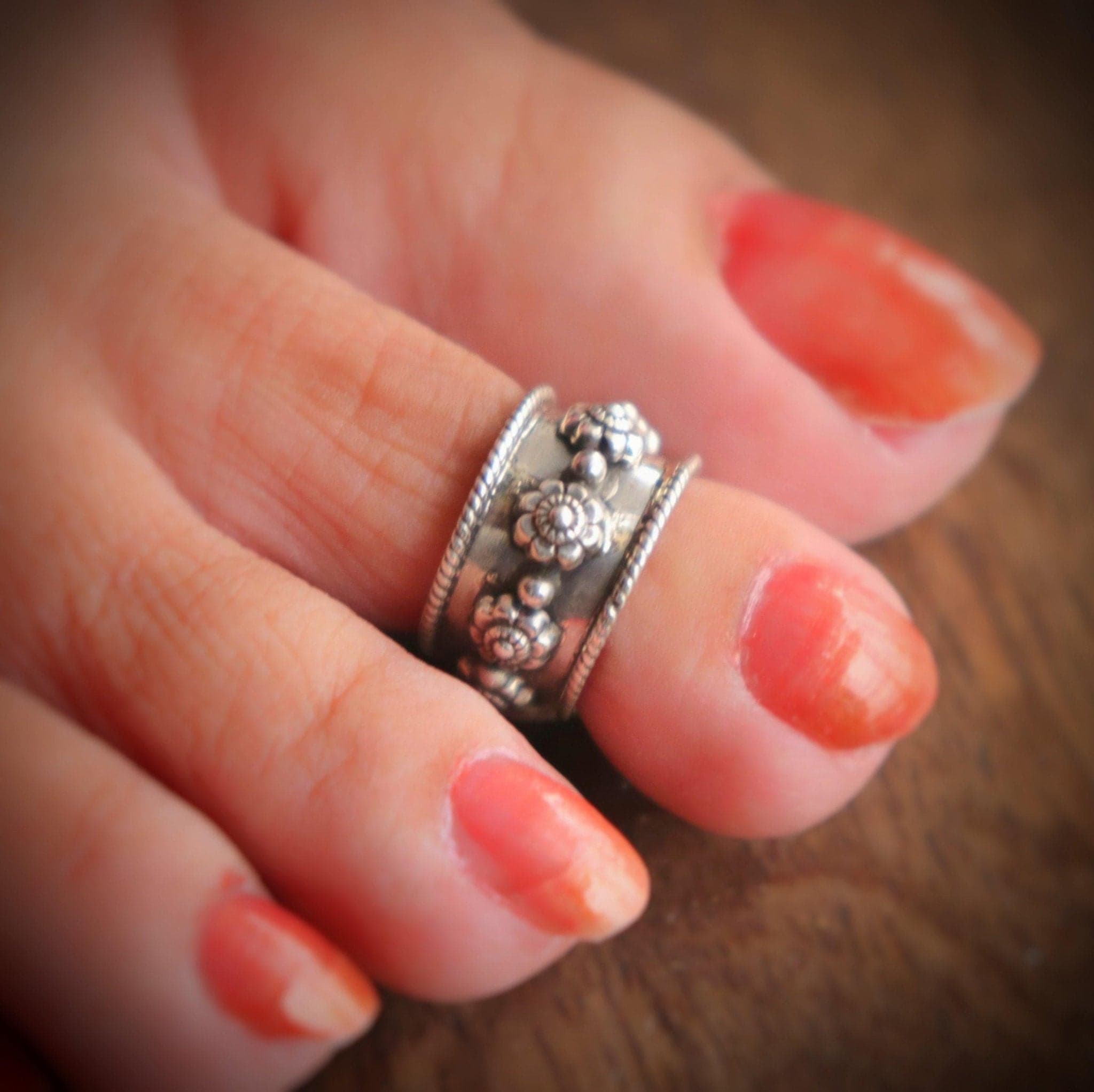 Flowers band Toe-Rings (Pair)