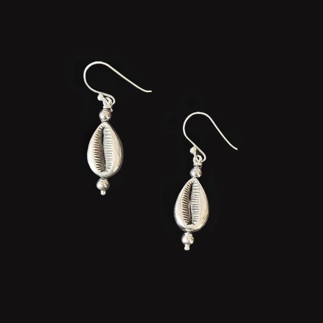 Silver Cowrie Earrings