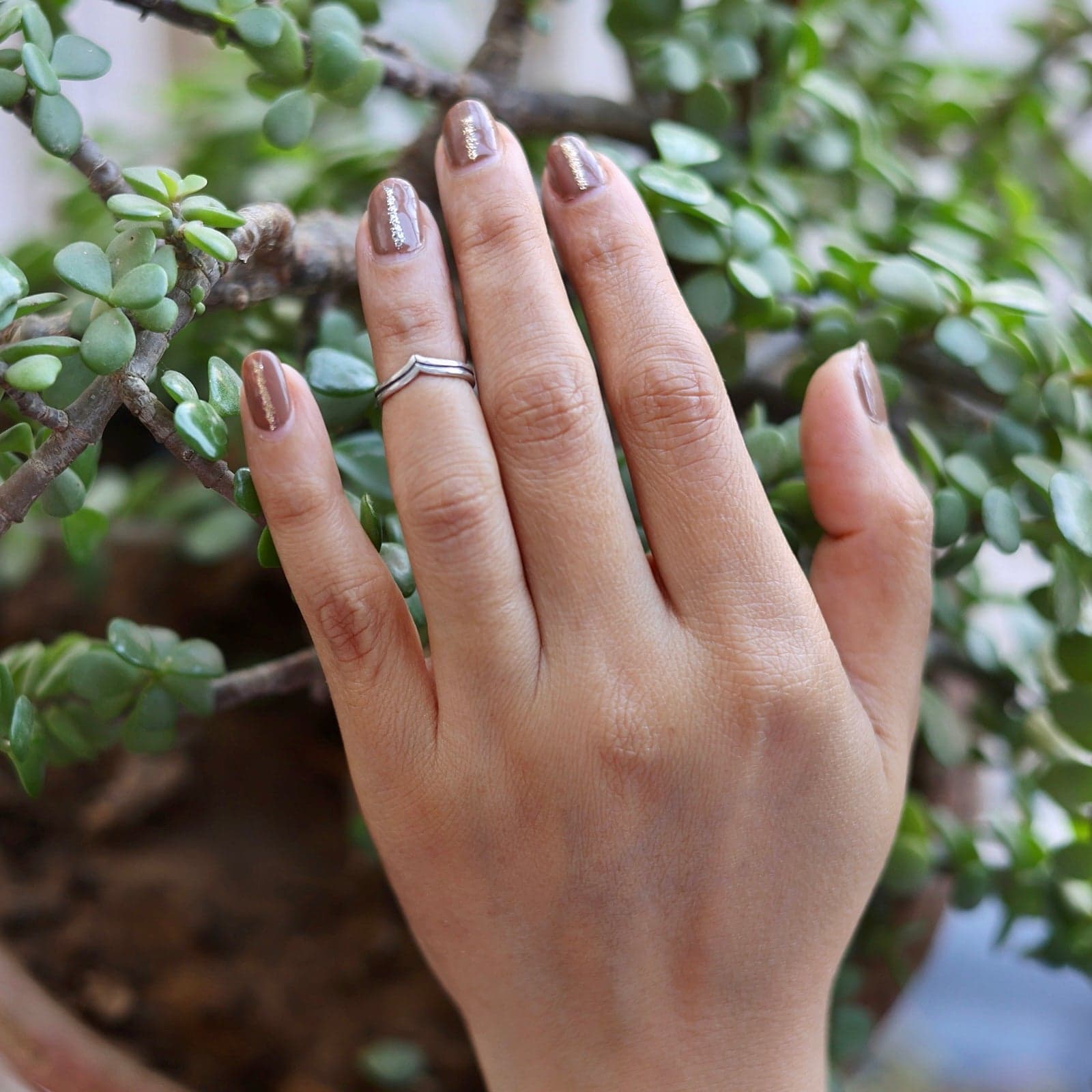 Stacked Chevron Middi Ring
