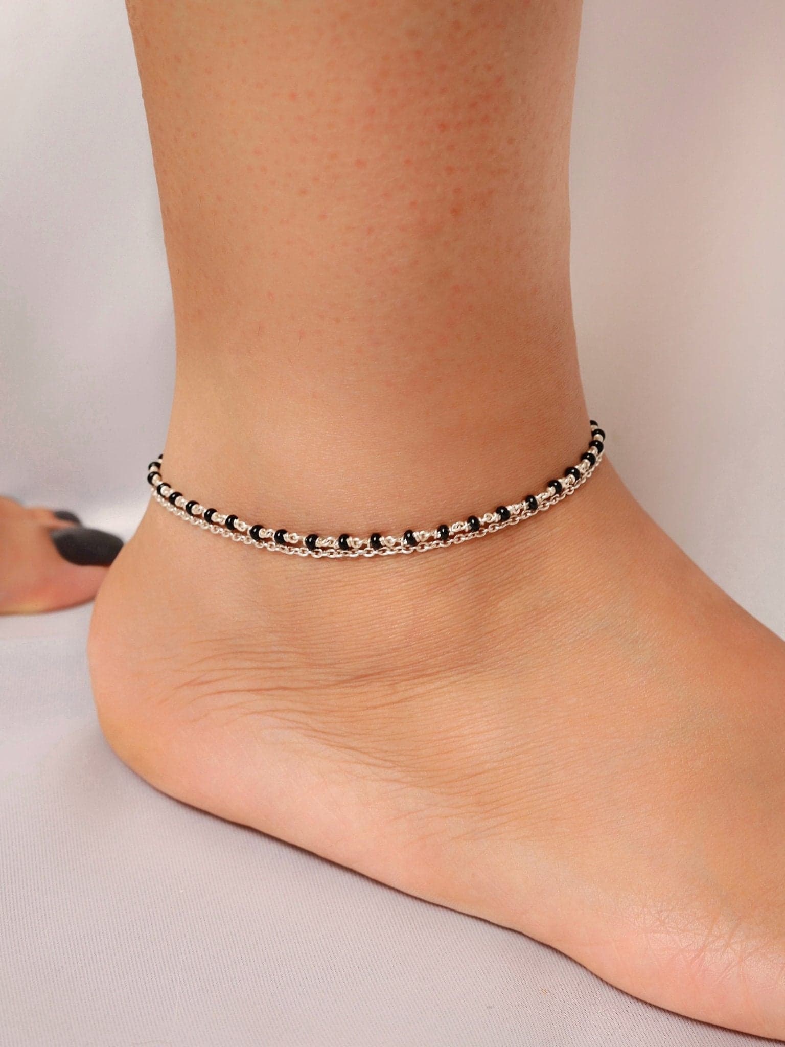 Urban Shield Black Beads Nazarbattu Anklet