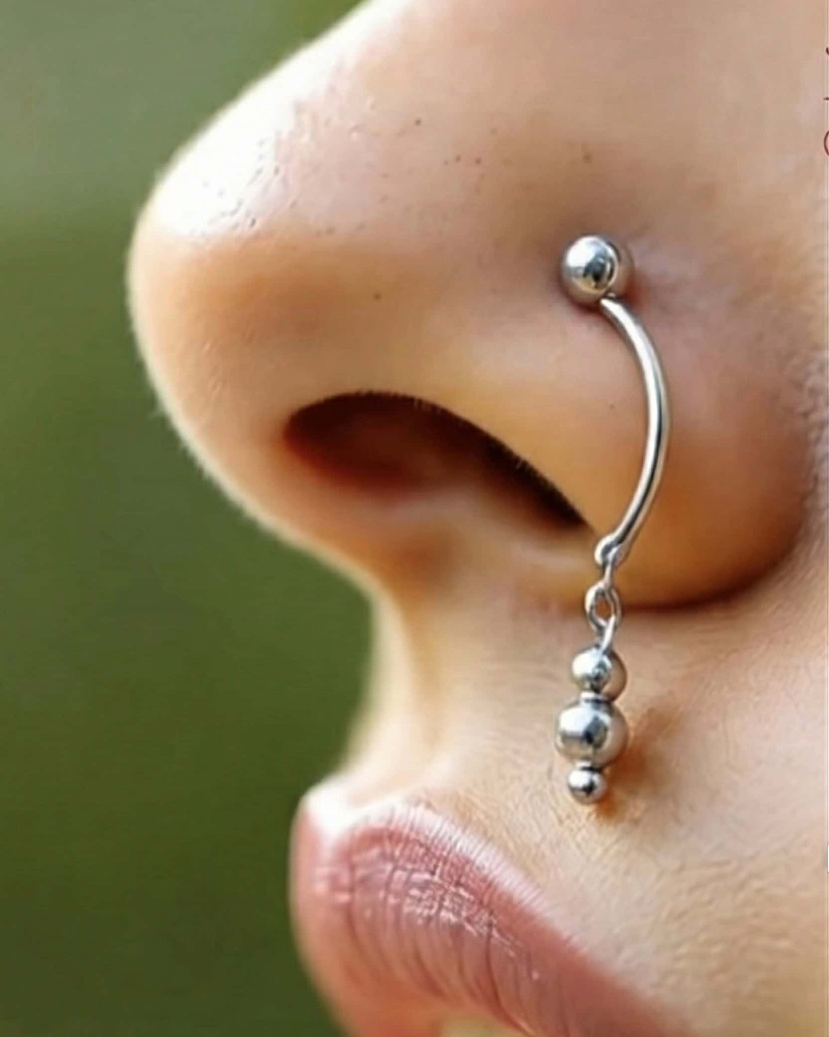 Anika Bead Drop Nose Pin