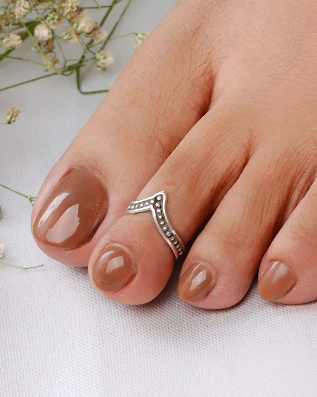 Chevron Dots Toe Ring (Pair)