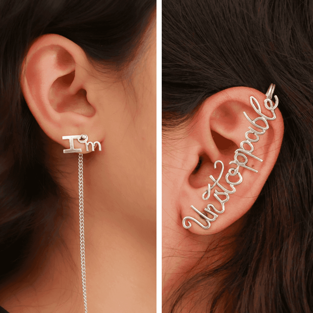 I am Unstoppable Ear cuff/Earrings