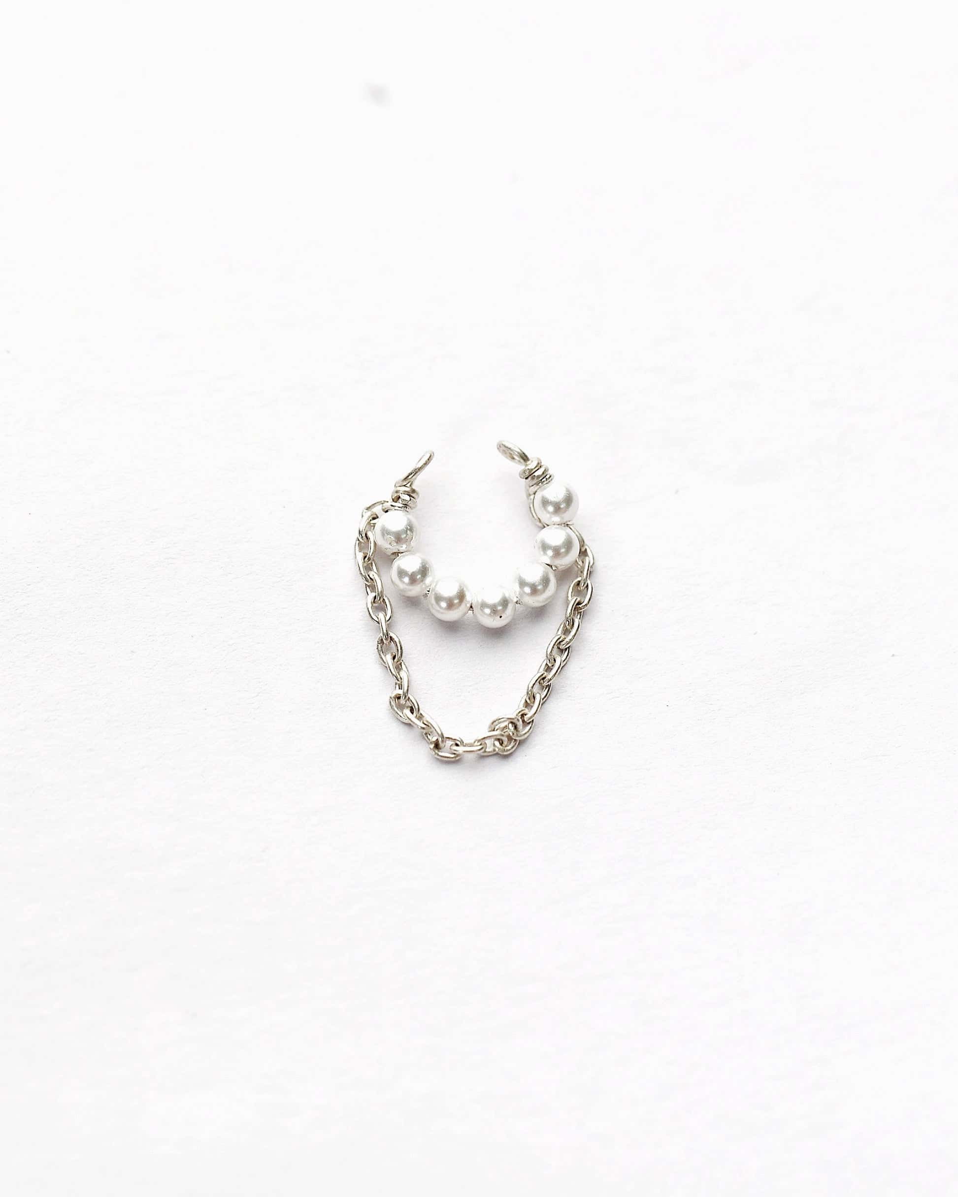 Pearl Cascade Chain Ear Cuff