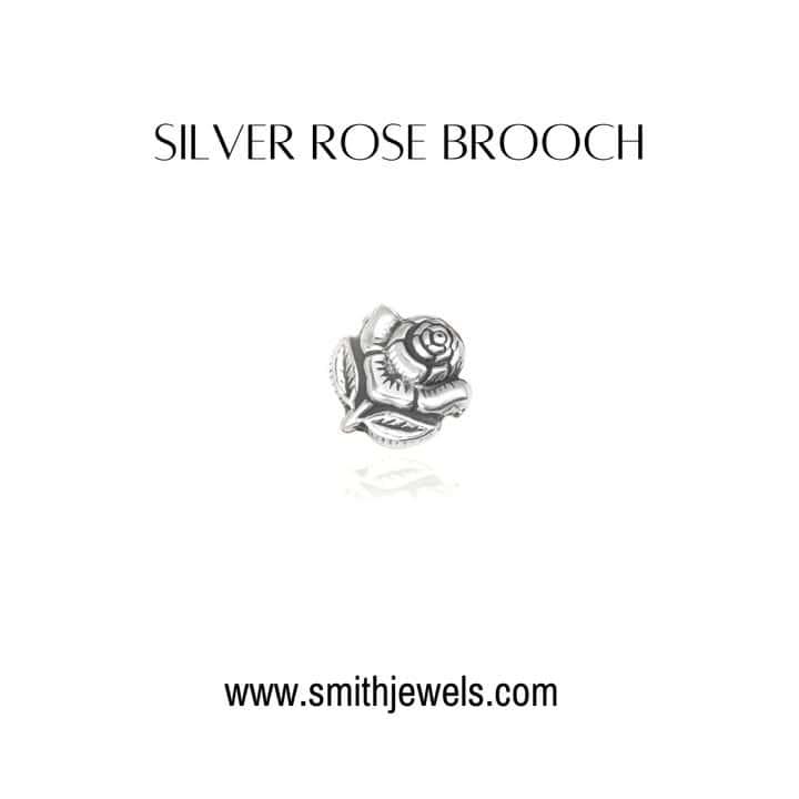Silver Rose Rakhi cum Brooch
