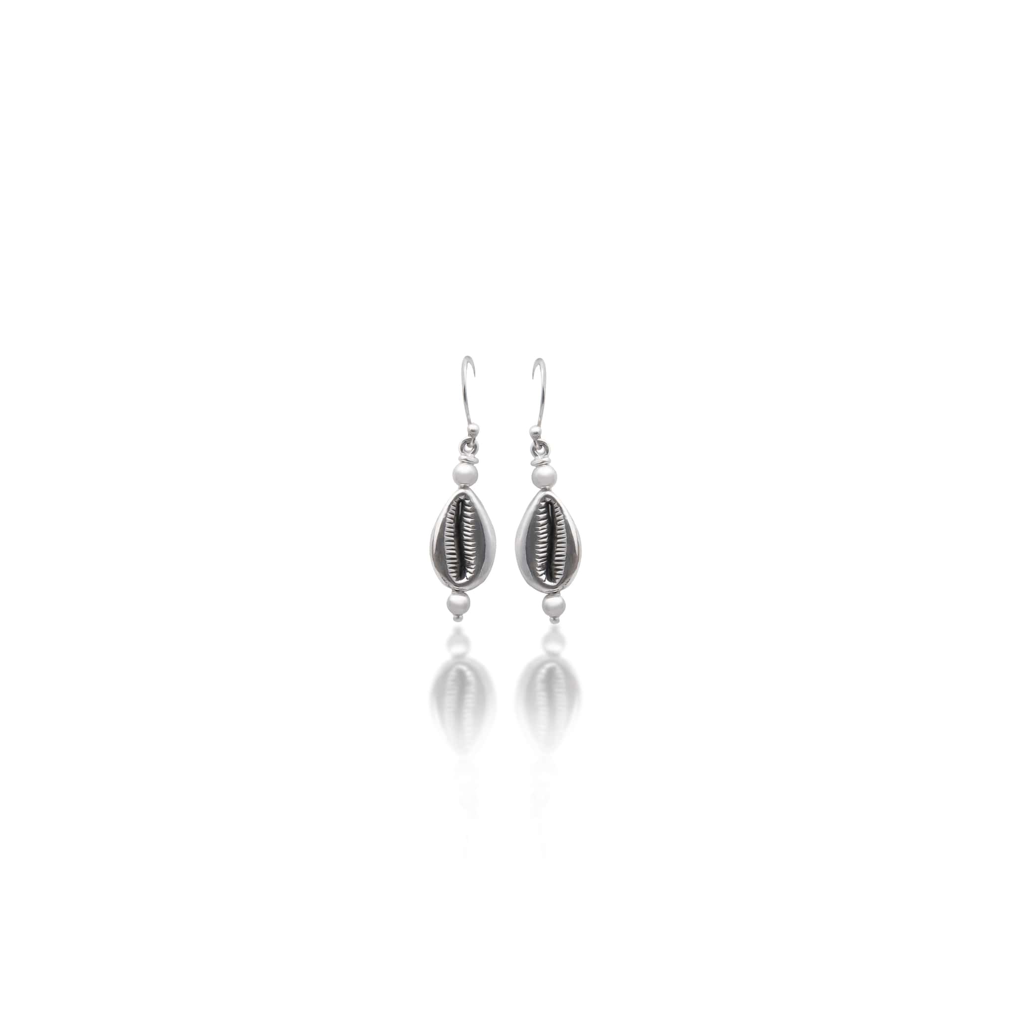 Silver Cowrie Earrings