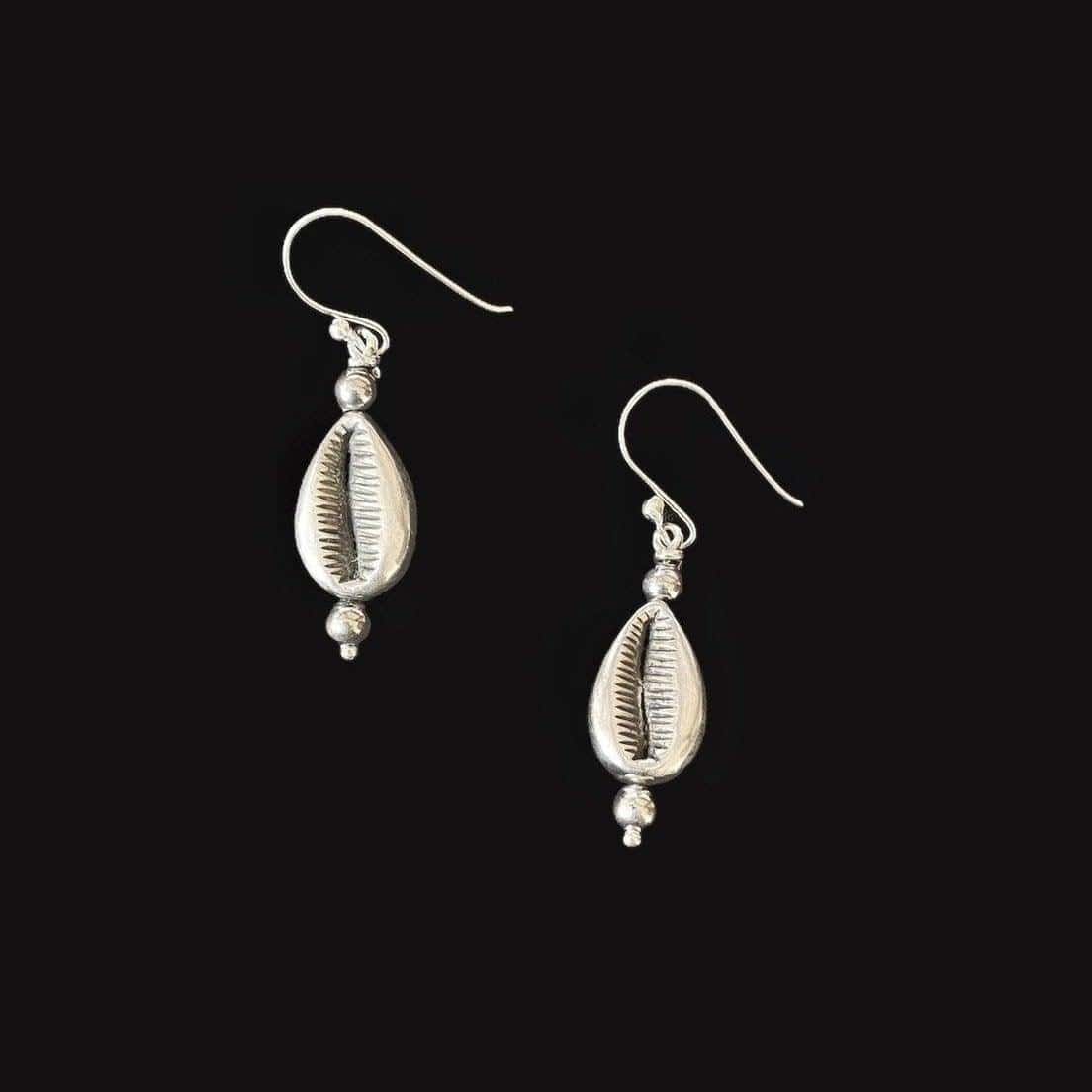 Silver Cowrie Earrings