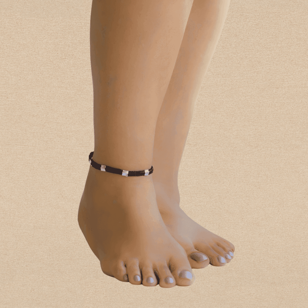 Square Beads Nazarbattu Anklet