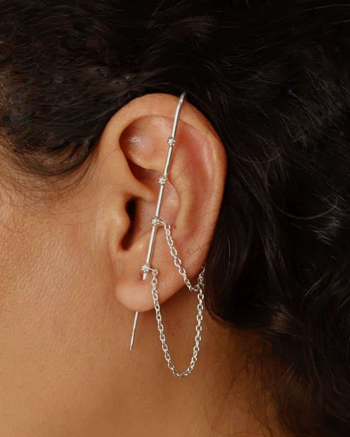 Stellar Spine Chain Earring