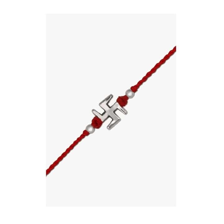 Silver Swastik Rakhi