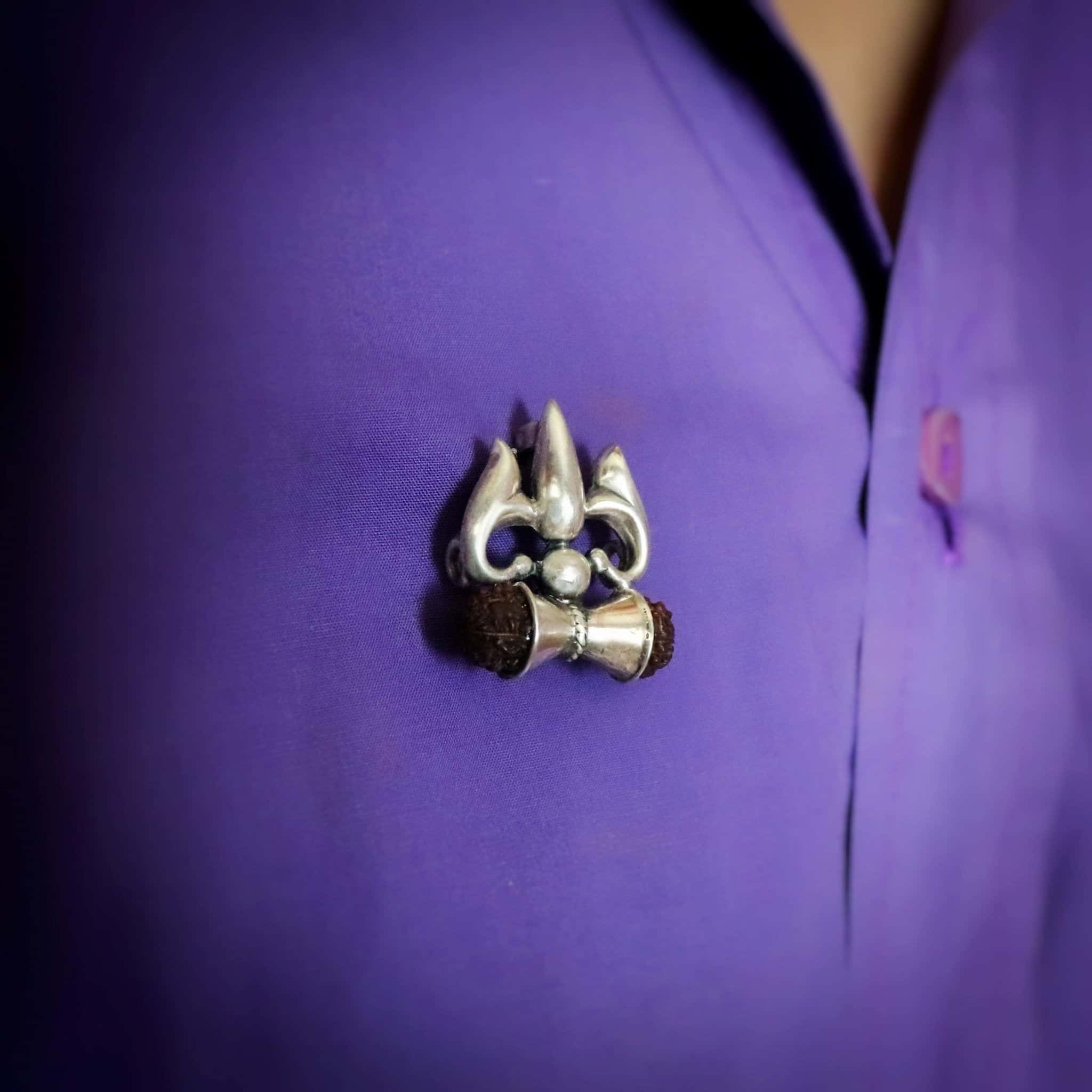 Trishul Damru Brooch