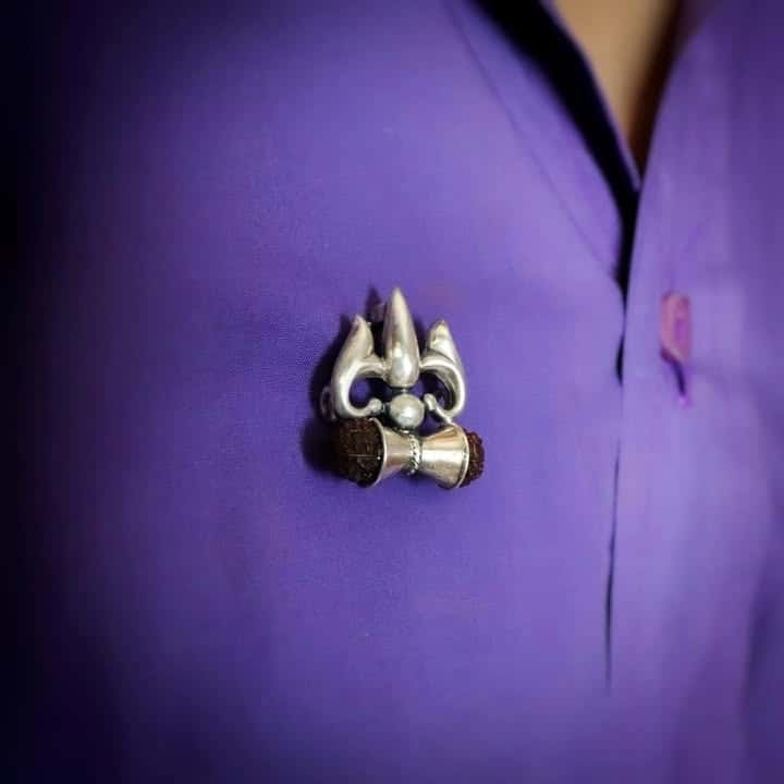 Trishul Damru Rakhi cum Brooch