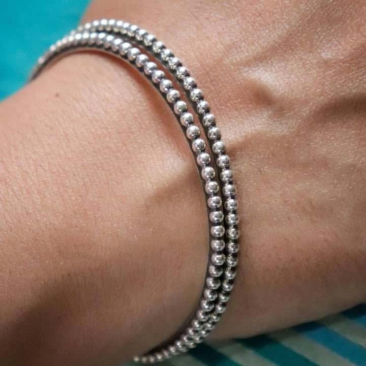 Unisex silver ball Thread Bracelet